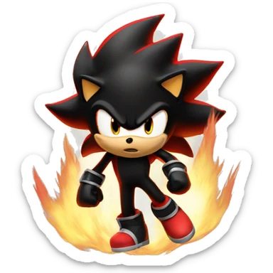 Shadow the Hedgehog fire sticker