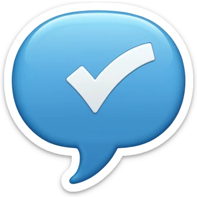 speech bubble emoji with check mark inside sticker