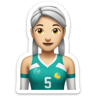 chinese volleyball player at service sticker