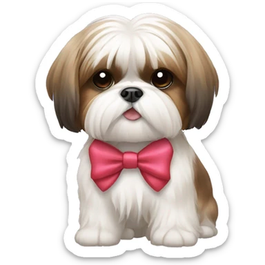 Shih tzu with bow sticker