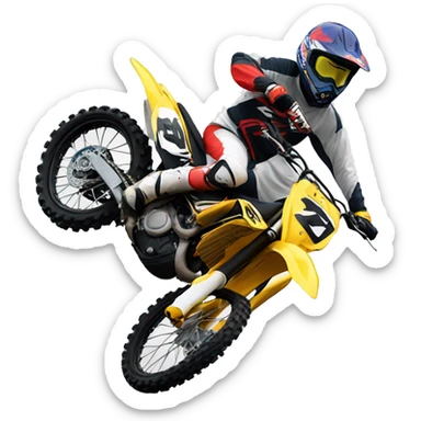Motocross rider flying over the jump sticker