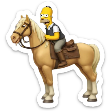 Homer simpson chevauchant un cheval sticker