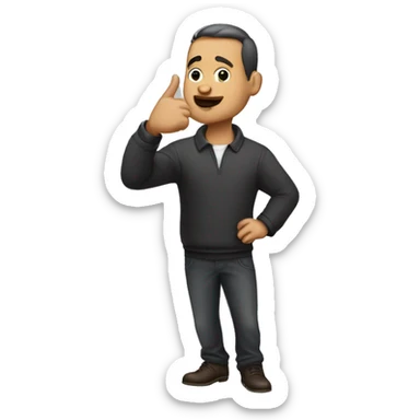 men swiping chin with finger sticker