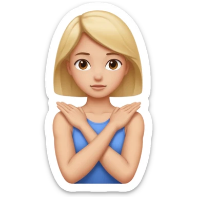 Arms crossing grabbing neck girl  sticker