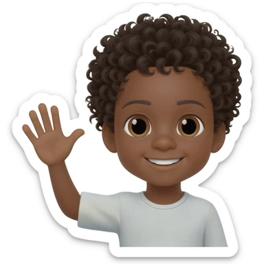 saying thank you black boy curly hair sticker