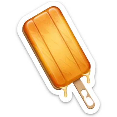 irregular maple taffy on a popsicle stick sticker