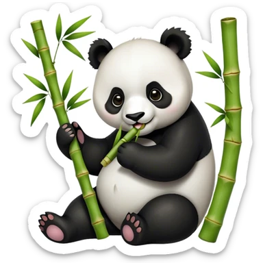 panda eating bamboo sticker