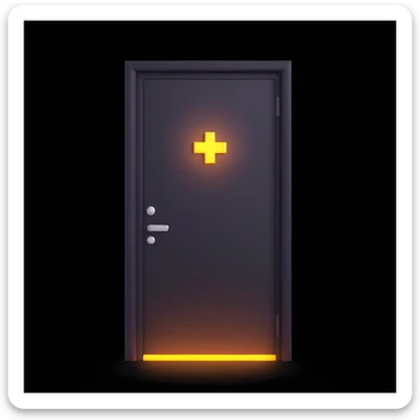 glowing door opening to a bright new world, symbolizing a second chance sticker