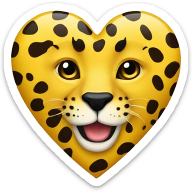 corazon amarillo con estampado de leopardo sticker