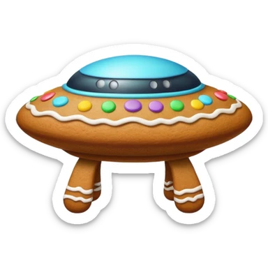 gingerbread in a shape of ufo sticker