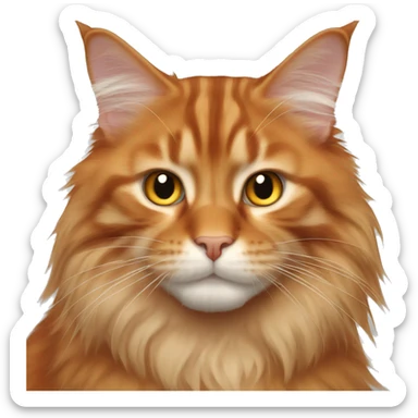 orange maine coon cat sticker