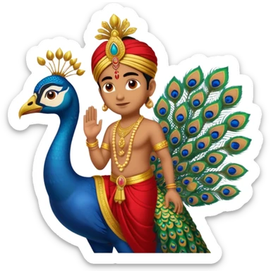lord murugan with peacock sticker