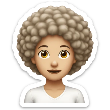 white gurl with a afro sticker
