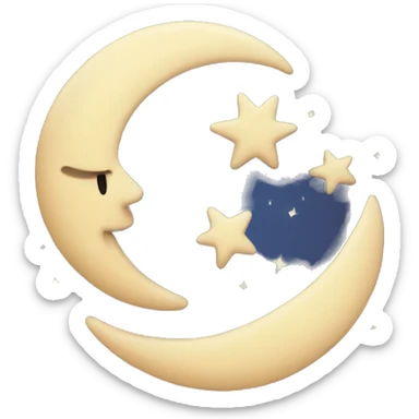 La lune avec des étoiles  sticker