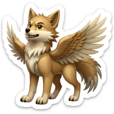 WingedWolf (full body) sticker
