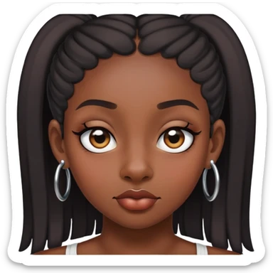black girl with a septum rolling her eyes  sticker