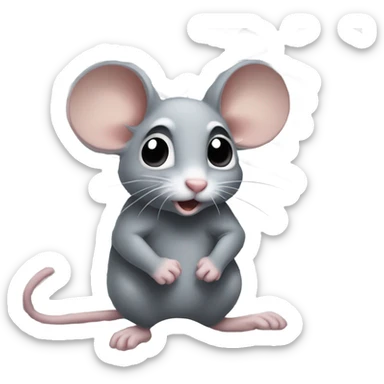 Mouse trying to escape a cage sticker