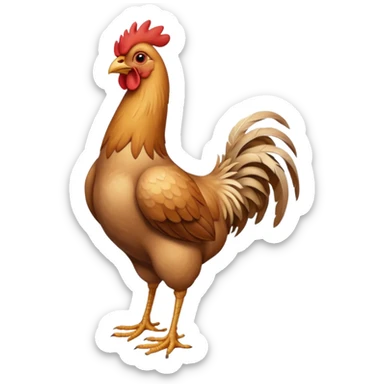 skinny light brown chicken full body no comb sticker