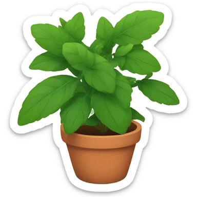 a herb plant in a pot sticker