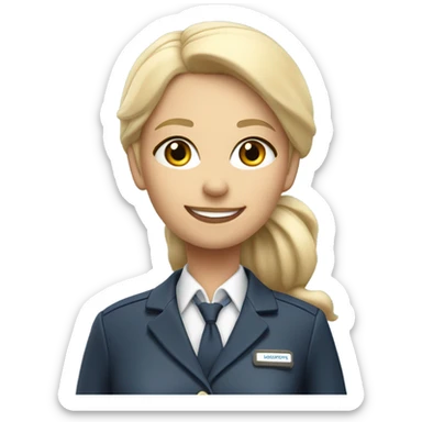 blonde flight attendant  sticker