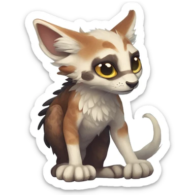  Cute Edgy Realistic Rare Fantasy Slim Vernid-Trico-Melprin-species by LiLaiRa, by Falvie, full body sticker