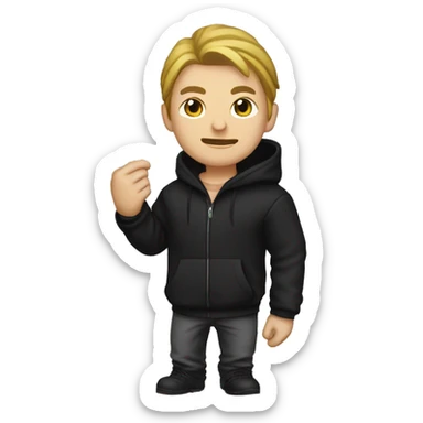 robber with a wad of money but he is white and in black hoodie sticker