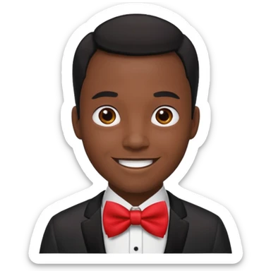 zenci ,siyah saçlı krımızı papyonlu adam sticker