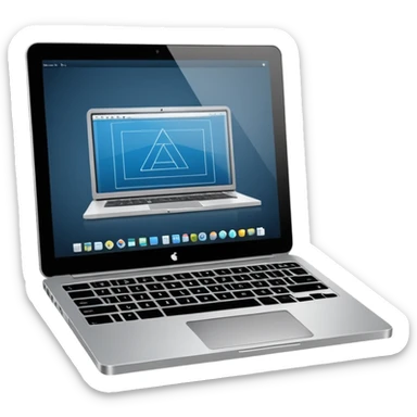 create an emoji of a laptop that has autocad architectural drawings on the screen sticker