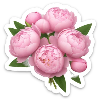 pink peonies bouquet  sticker