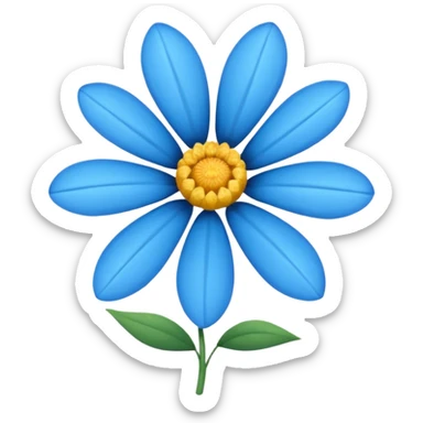 Flor azul com detalhes vivos emoji sticker