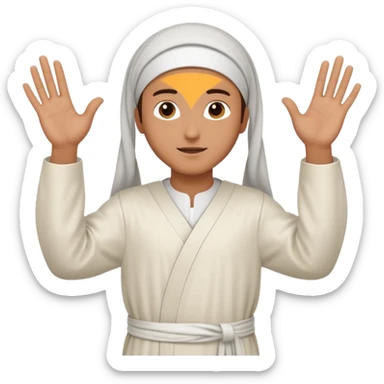 Make a person praying in Islam religion make it face sideways sticker