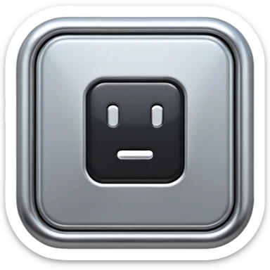 A futuristic microchip emoji made of polished silver chrome, minimal circuit details, smooth metallic surface, soft lighting, iOS emoji style, centered, clean white background sticker