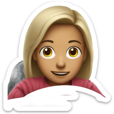 smiling girl in sweater driving car sticker