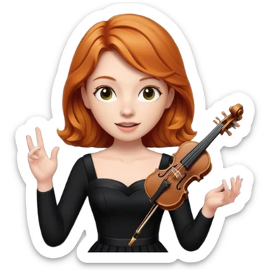 Ginger haired female conducting music sticker