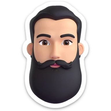 man with thick beard and pronounced bushy eyebrows sticker
