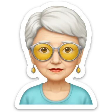 grandmother with yellow sunglasses sticker