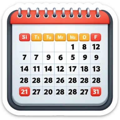 31 calendar sticker