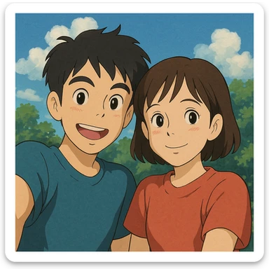 couple selfie sticker