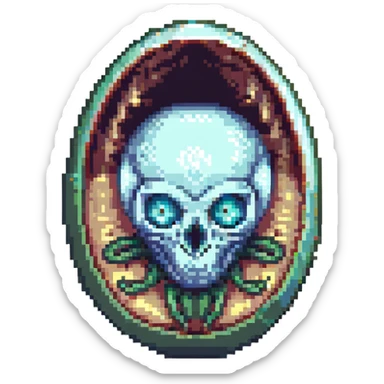 cranial, eye, MRI, SCAN, egg, embryonic, inside of glass egg, alien, eerie sticker