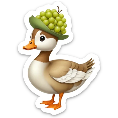 Goose with gooseberry hat sticker
