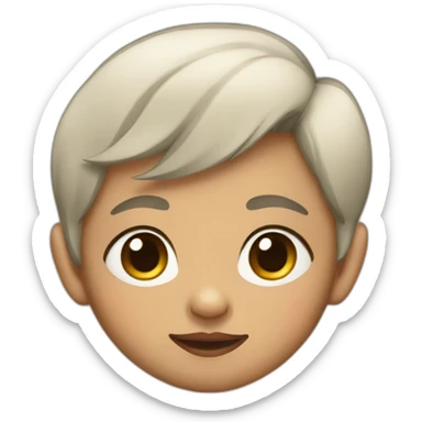 cute Baby with pointy ears and little hair sticker