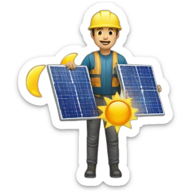a man with an Solar modul sticker