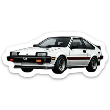 AE 86 Trueno with Fuji, tofu shop written on the side in Japanese painted white sticker