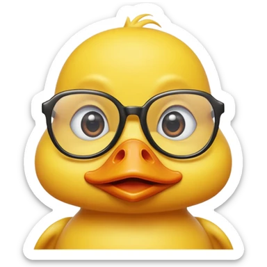 Yellow duck with glasses sticker