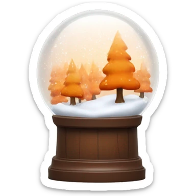 snow globe, fall orange forest, 4k, no background sticker