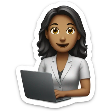 desk reception woman sticker