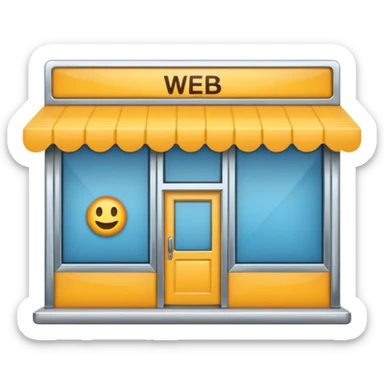 Emoji for an e-commerce marketplace: a web storefront, digital shop, or online shopping symbol. sticker