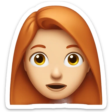 Redhead woman looking shocked sticker