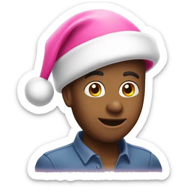 Pink santa hat sticker