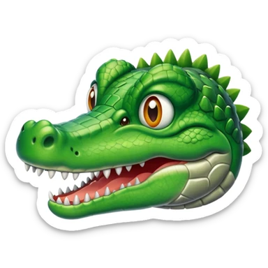 crocodile face and plane sticker